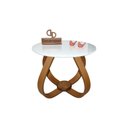 Ver imagem 1 de Mesa de Centro Cebola com Vidro 50cm - Branco - 40cm