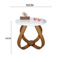 Ver imagem 2 de Mesa de Centro Cebola com Vidro 50cm - Branco - 40cm