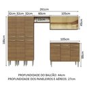 Ver imagem 4 de Armário de Cozinha Completa 261cm Rustic Emilly Madesa 05