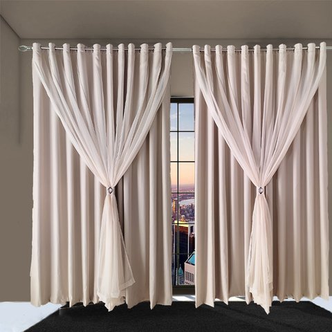 Cortina para Sala e Quarto Blecaute Lea 3,10 X 2,30 Palha