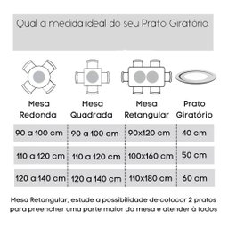 Prato Bandeja Giratória Espelhado Sobrepo Centro Mesa Mdf Laqueado com Vidro Fixo 60cm - 4