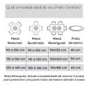 Ver imagem 4 de Prato Bandeja Giratória Espelhado Sobrepo Centro Mesa Mdf Laqueado com Vidro Fixo 60cm