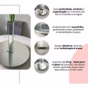 Ver imagem 3 de Prato Bandeja Giratória Espelhado Sobrepo Centro Mesa Mdf Laqueado com Vidro Fixo 60cm