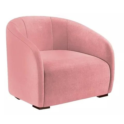 Poltrona Decorativa Julia Suede Rosa - Lm Decor