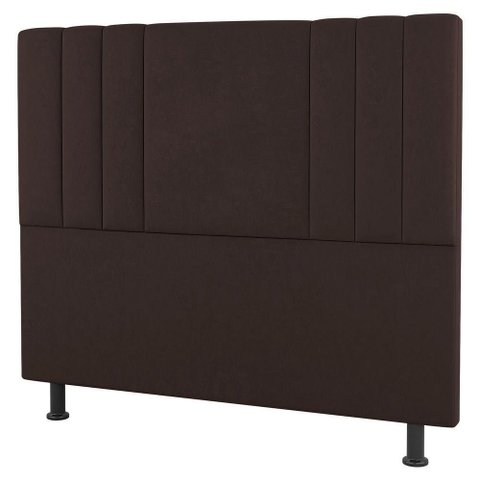 Cabeceira Cama Box Casal King Grace 195cm Sintético Marrom