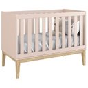 Ver imagem 4 de Berço Americano e Guarda Roupa Classic 3 Portas Rosa com Pés Madeira Natural - Reller