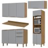 Cozinha Modulada BM300 4 Peças com Torre Quente Nature/Cinza - Móveis Briz - 3