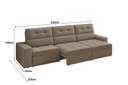 Ver imagem 2 de Sofá Roma Premium 2,30m Assento Retrátil e Reclinável Suede Capuccino Xflex Sofás