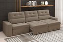 Ver imagem 1 de Sofá Roma Premium 2,30m Assento Retrátil e Reclinável Suede Capuccino Xflex Sofás