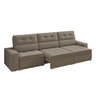 Sofá Roma Premium 2,30m Assento Retrátil/reclinável Suede Capuccino Xflex Sofás - 3