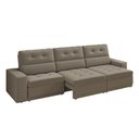 Ver imagem 3 de Sofá Roma Premium 2,30m Assento Retrátil/reclinável Suede Capuccino Xflex Sofás