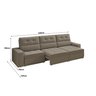 Sofá Roma Premium 2,30m Assento Retrátil/reclinável Suede Capuccino Xflex Sofás - 2
