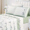 Ver imagem 2 de Jogo de Cama Lençol Queen Bouquet Percal 300 Fios 4 Peças Verde 100% Poliéster