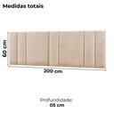 Ver imagem 3 de Cabeceira Modulada King 200 Cm com Led Linho Bege Vconcept