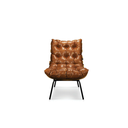 Ver imagem 3 de Poltrona Decorativa Costela Courino Nozes Caramelo - Montanaris Decor