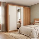 Ver imagem 1 de Guarda Roupa Casal 2 Portas 2 Gavetas 245cm com Espelho