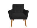 Ver imagem 3 de Kit Namoradeira + 2 Poltronas Decorativa Onix Suede Preto Pés Madeira Mz Decor