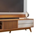 Ver imagem 3 de Rack Bancada Veneza com Painel Nilo Freijó/off White Matte para Tv até 75” - Colibri Freijó/off