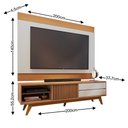 Ver imagem 2 de Rack Bancada Veneza com Painel Nilo Freijó/off White Matte para Tv até 75” - Colibri Freijó/off