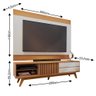 Rack Bancada Veneza com Painel Nilo Freijó/off White Matte para Tv até 75” - Colibri Freijó/off - 2