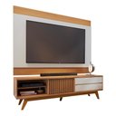 Ver imagem 1 de Rack Bancada Veneza com Painel Nilo Freijó/off White Matte para Tv até 75” - Colibri Freijó/off