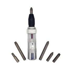 Kit Chave de Impacto com 6 Bits Phillips Fenda e Adaptador Martelete Manual - 5 Kit Chave de Impacto com 6 Bits Phillips Fenda e Adaptador Martelete Manual - 5