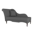 Ver imagem 5 de Divã Recamier Chaise Longue Valentina Clássico com Pés de Madeira Bouclê Cinza Escuro - Desk