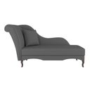 Ver imagem 2 de Divã Recamier Chaise Longue Valentina Clássico com Pés de Madeira Bouclê Cinza Escuro - Desk