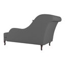 Ver imagem 6 de Divã Recamier Chaise Longue Valentina Clássico com Pés de Madeira Bouclê Cinza Escuro - Desk
