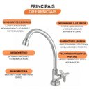 Ver imagem 3 de Torneira Cozinha Bancada Tríade 1/4 de Volta 27045 Meber - Cromado