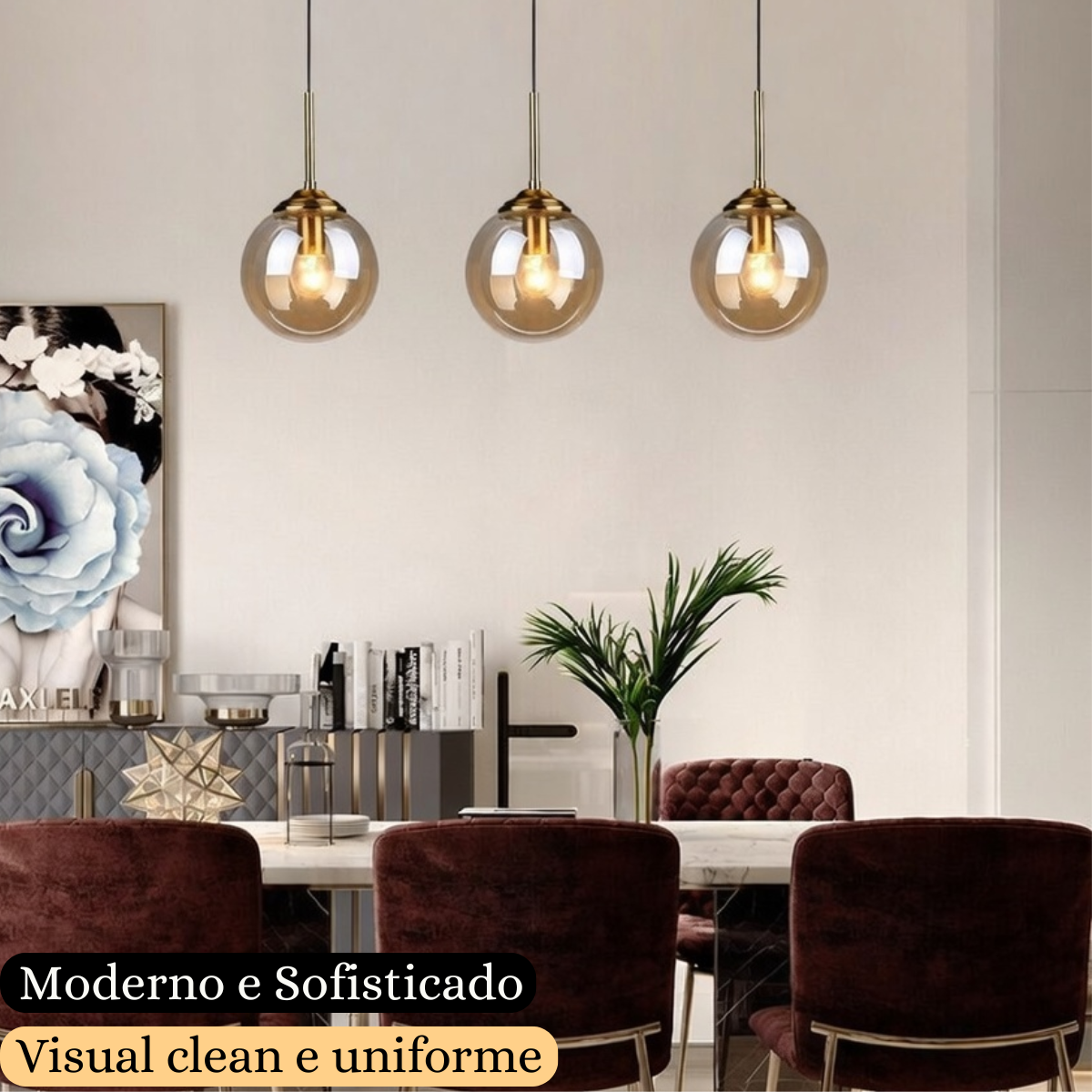 Lustre Pendente 29x15cm Globo Vidro Âmbar Retrô Vintage Luminária Teto Gimpo Kjdde-294-amb - 2