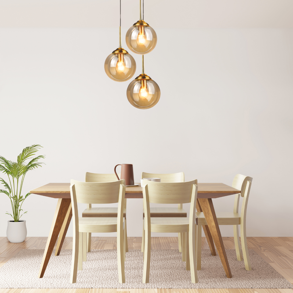 Lustre Pendente 29x15cm Globo Vidro Âmbar Retrô Vintage Luminária Teto Gimpo Kjdde-294-amb - 8