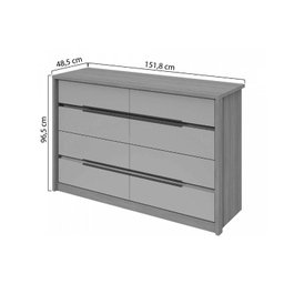 Cômoda de Quarto Urban 8 Gavetas Rovere - Lopas - 2