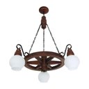 Ver imagem 1 de Lustre Roda de Carroça Envelhecido 3 Lâmpadas 603e