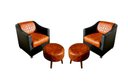 Ver imagem 1 de Kit Poltronas Decorativa Cadeira para Manicure Sala Composse Nozes + Puffs Slk Decor