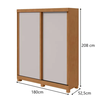 Guarda Roupa Lopas 02 Pts Zeine 2024 - 1pt Glass e C/pes Pvc Amendoa Cle/off Wh/amendoa Cle - 4