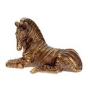Ver imagem 2 de Escultura Decorativa Zebra em Poliresina Dourada 30cm 19718 Mart