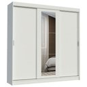 Ver imagem 2 de Guarda-Roupa Casal Madesa Kansas 3 Portas de Correr com Espelho 3 Gavetas Branco Cor:Branco