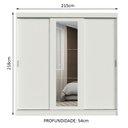 Ver imagem 3 de Guarda-Roupa Casal Madesa Kansas 3 Portas de Correr com Espelho 3 Gavetas Branco Cor:Branco