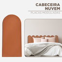 Ver imagem 2 de Cabeceira Nuvem Estofada Casal 7 Placas Suede Macio 45x20cm:terracota