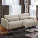 Ver imagem 6 de Sofá Retrátil Reclinável para Sala de Estar Living 270cm Sevilha F04 Linho Bege
