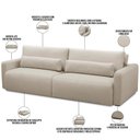 Ver imagem 7 de Sofá Retrátil Reclinável para Sala de Estar Living 270cm Sevilha F04 Linho Bege