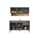 Ver imagem 3 de Cozinha Compacta Line 2 Peças 1 Gaveta MDF 150cm Cinza Gris Kit'S Paraná