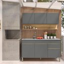 Ver imagem 1 de Cozinha Compacta Line 2 Peças 1 Gaveta MDF 150cm Cinza Gris Kit'S Paraná