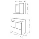 Ver imagem 3 de Gabinete de Banheiro com Cuba e Espelheira Atenas 65cm Amendoa-branco - Mgm