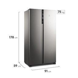 Geladeira Electrolux Side By Side Frost Free 435l Efficient Autosense Inverter Inox Look Is4s - 127v - 8