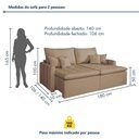 Ver mais imagens de Sofá Retrátil Boston 2 Lugares 180cm Veludo Bege Kc Rei de Casa
