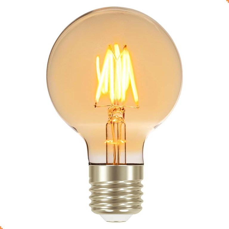 Lâmpada LED Filamento 4w Bulbo G80 Âmbar E27 Retrô Vintage