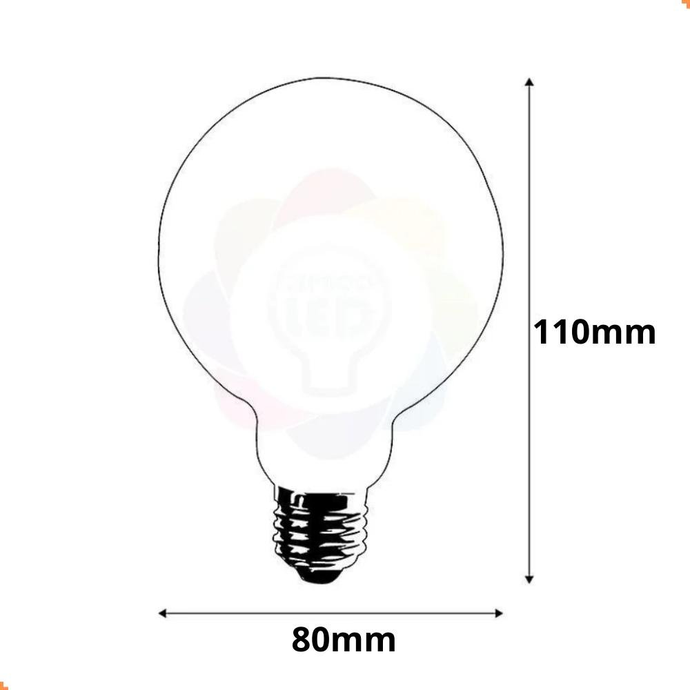 Lâmpada LED Filamento 4w Bulbo G80 Âmbar E27 Retrô Vintage - 3