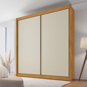 Guarda Roupa Zurique 2 Portas 100% Mdf Peroba Off White Peróba - Móveis Europa